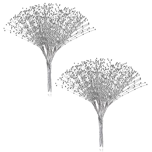 JUXINGDAZYF 100pcs Beaded Stick Bride Wedding Pearl Bouquet Party Decoration (Silver) - Image 2