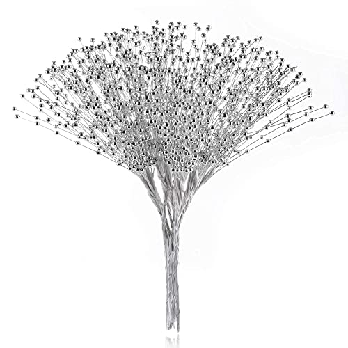 JUXINGDAZYF 100pcs Beaded Stick Bride Wedding Pearl Bouquet Party Decoration (Silver) - Image 5