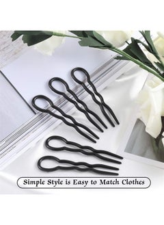 Chuangdi 24 Piece Plastic Hair Pins U Shaped Grip Pins Fast Spiral Clips Hair Grip for Women Girls bobby pins Hairstyle Accessories (Black)  - Image 2