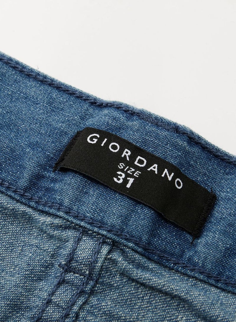 GIORDANO Men's Mid Rise Slim Fit Zipper Jeans - Image 4