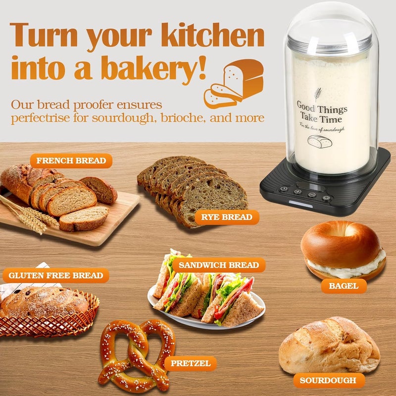 vercclik Sourdough Starter Kit-Sourdough Starter Jar and Dome-40oz Large Sourdough Starter Container with Glass Dome for Sourdough Starter Warmer. (Dome & Jar) - Image 5