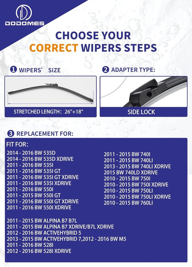 Dodomes Wiper Blade Set for BMW 5 & 7-Series - Image 2