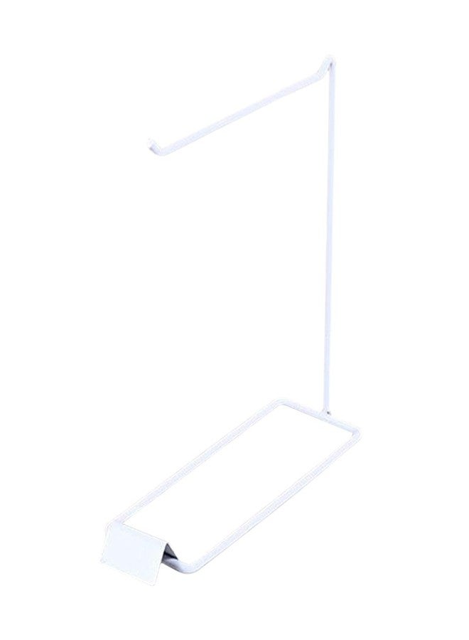 Colaxi Tabletop Free Standing Jewelry Organizer Holder Stand, Modern Metal Hanger Rack Display for Ear Hooks Trinket Keychains Necklace Dresser, 1 Row White - Image 3