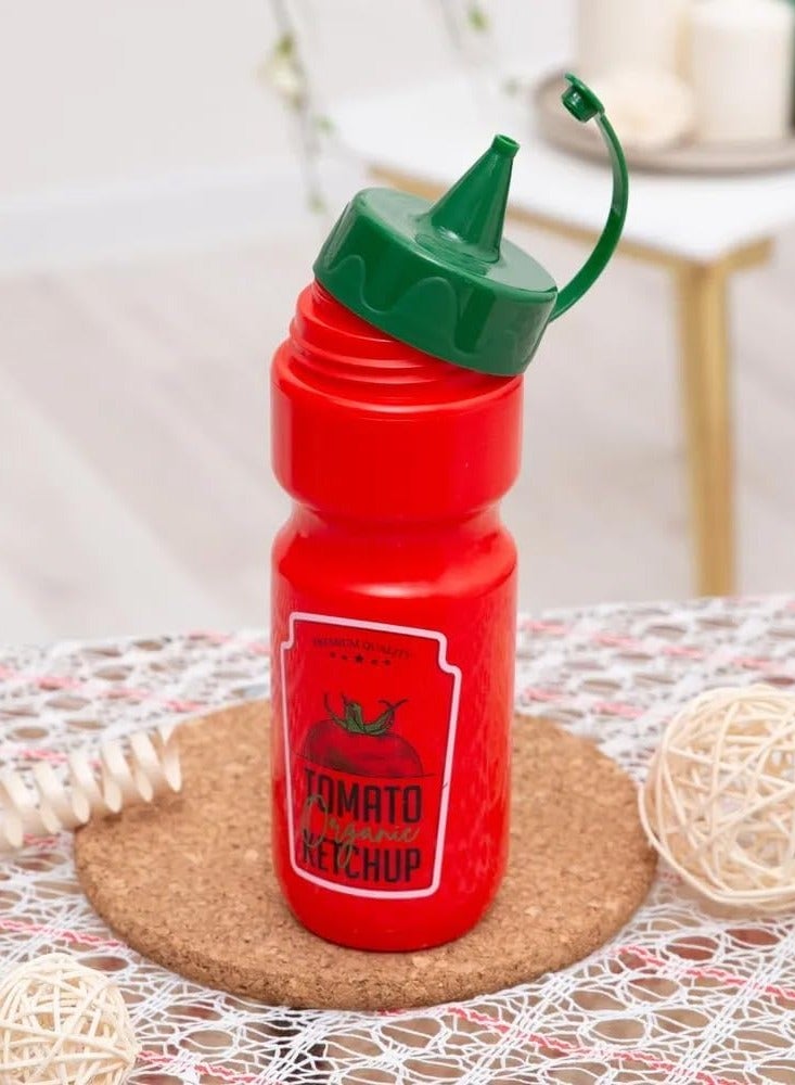 HEREVIN Herevin 660ml Tomato Ketchup Dispenser Bottle - Red Decorated BPA-Free PP & PE Squeeze Bottle for Ketchup, Sauces & Condiments - Image 1