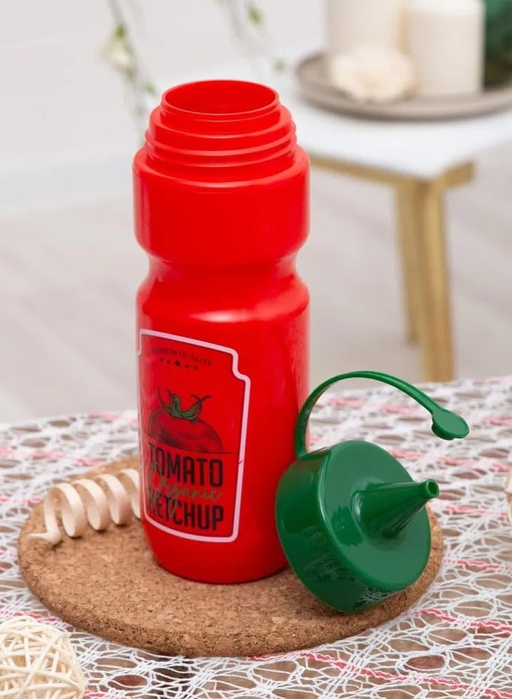 HEREVIN Herevin 660ml Tomato Ketchup Dispenser Bottle - Red Decorated BPA-Free PP & PE Squeeze Bottle for Ketchup, Sauces & Condiments - Image 4