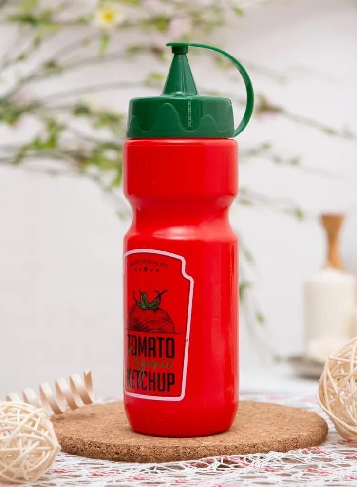 HEREVIN Herevin 660ml Tomato Ketchup Dispenser Bottle - Red Decorated BPA-Free PP & PE Squeeze Bottle for Ketchup, Sauces & Condiments - Image 2