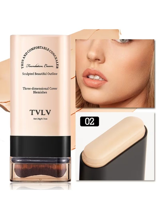 TVLV This 2-In-1 Concealer Foundation Stick Covers Dark Circles, Is Waterproof And Sweatproof, And Helps Create a Flawless Makeup Look - Image 1