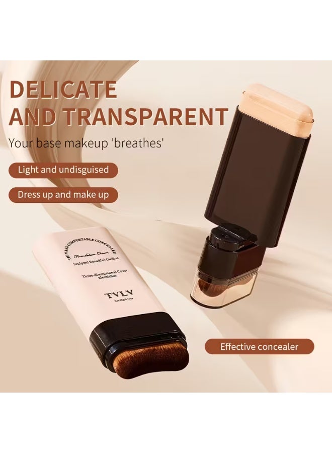 TVLV This 2-In-1 Concealer Foundation Stick Covers Dark Circles, Is Waterproof And Sweatproof, And Helps Create a Flawless Makeup Look - Image 2