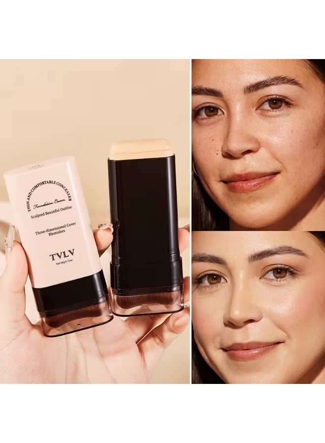 TVLV This 2-In-1 Concealer Foundation Stick Covers Dark Circles, Is Waterproof And Sweatproof, And Helps Create a Flawless Makeup Look - Image 3