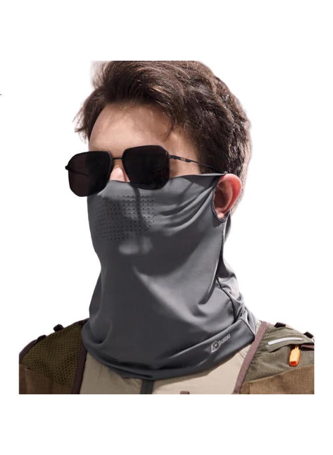 Jiumu Ice Silk Sunscreen Face Mask Men'S Cycling Summer Uv Protection Sunshade Neck Cover Full Face Breathable Sunscreen Mask - Image 1