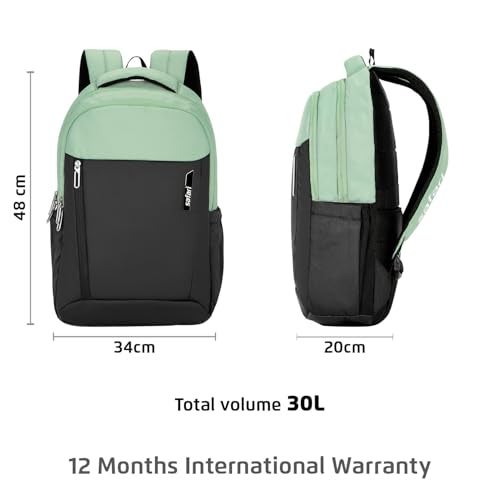 Safari Solace 30L Laptop Backpack, 2 Compartments, Raincover, Organizer, Antitheft Pocket, Trolley Sleeve, Bottle Holder, Front Pocket, College Bag, School Bag, Formal Backpack, Color- Sage, Multi - Image 5