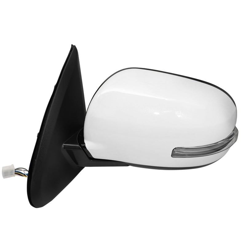 NLQR 9Pins Mirror Compatible with Mitsubishi Outlander 2014 2015 2016 2017 2018 2019 2020 7632B353 White Door Rear Exterior Mirror Power Heated with Signal Left Driver Side