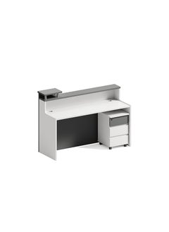 Neo Front Neo Front Reception Desk for office clinic corporate events retaurant Modern Area Banks Building Store Executive Dental Medical reception area tables furniture Grey/White TC-67816  - Image 2