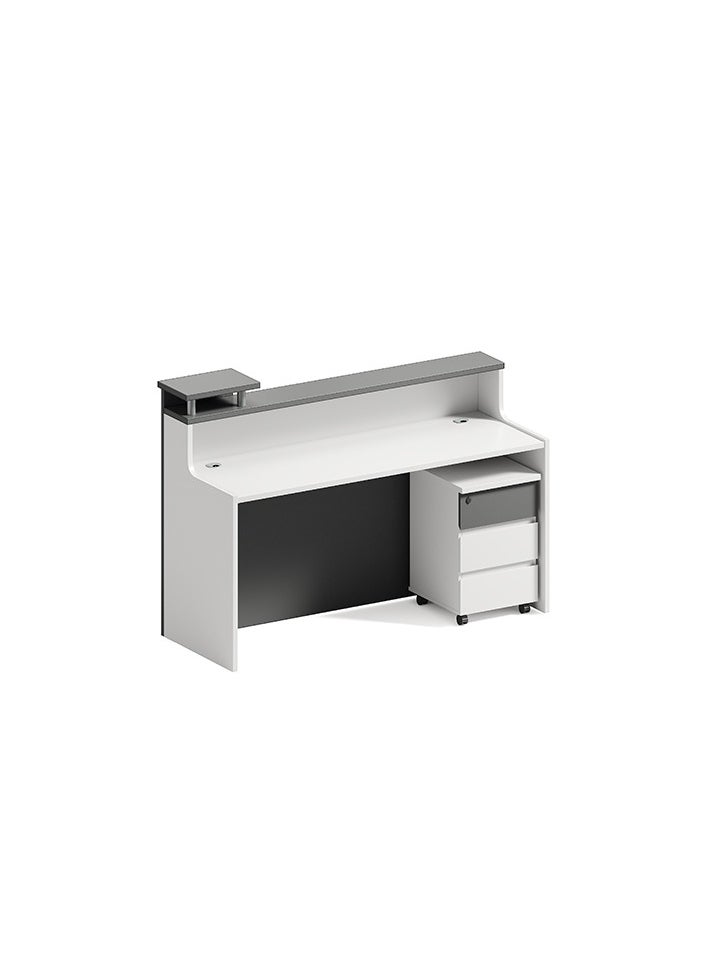 Neo Front Neo Front Reception Desk for office clinic corporate events retaurant Modern Area Banks Building Store Executive Dental Medical reception area tables furniture Grey/White TC-67816  - Image 2