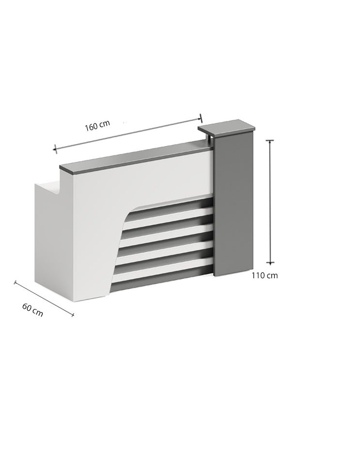 Neo Front Neo Front Reception Desk for office clinic corporate events retaurant Modern Area Banks Building Store Executive Dental Medical reception area tables furniture Grey/White TC-67816  - Image 4