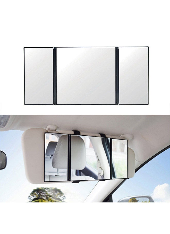 Generic - Car Visor Mirror Makeup Travel Vanity Mirror Cosmetic Tri-Fold Auto Mirror - Image 1