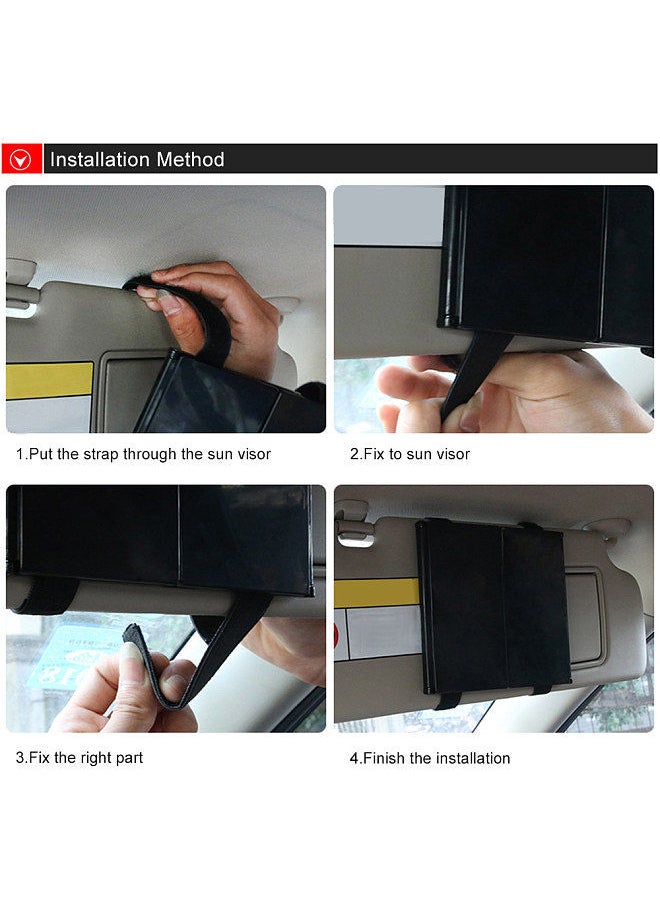 Generic - Car Visor Mirror Makeup Travel Vanity Mirror Cosmetic Tri-Fold Auto Mirror - Image 1
