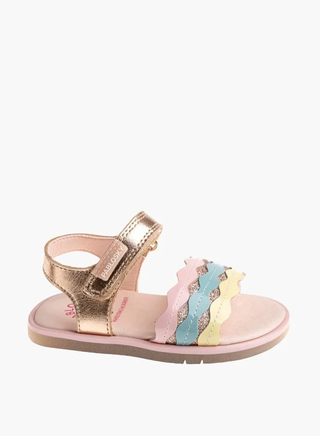Pablosky Girls Strap Sandals With Hook And Loop Closure