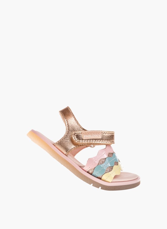 Pablosky Girls Strap Sandals With Hook And Loop Closure - Image 5