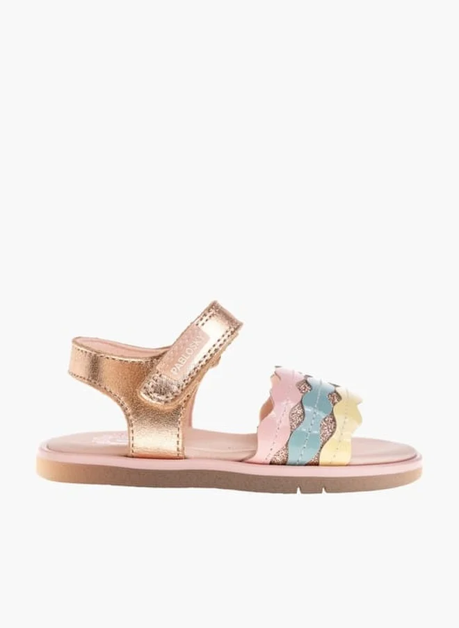 Pablosky Girls Strap Sandals With Hook And Loop Closure
