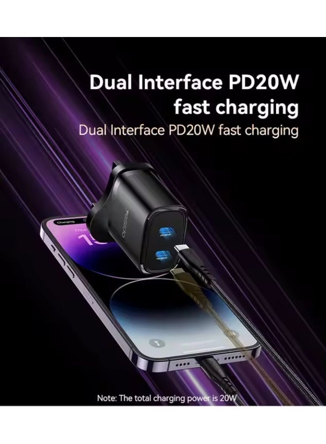 Yesido YC53 20W PD Fast Charging Home Mobile Phone Charger, Dual Port - Image 3