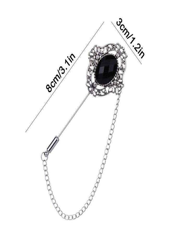 Huture Men's Brooch Set with Chains Suit Pin Badge for Men & Women Suit Tuxedo Tie Hat Scarf Decoration - Image 4