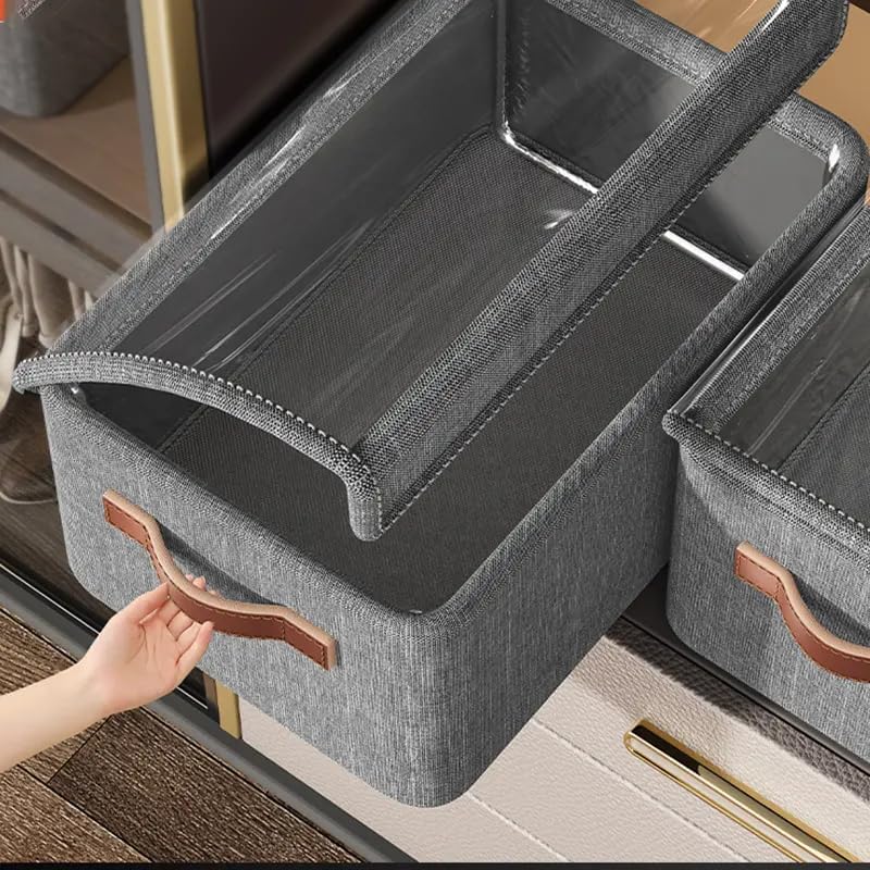Suicune Suicune Clothing Storage Box Household Wardrobe Classification Storage Box with Lid Foldable Clothes Pants Organizer Box - Image 1
