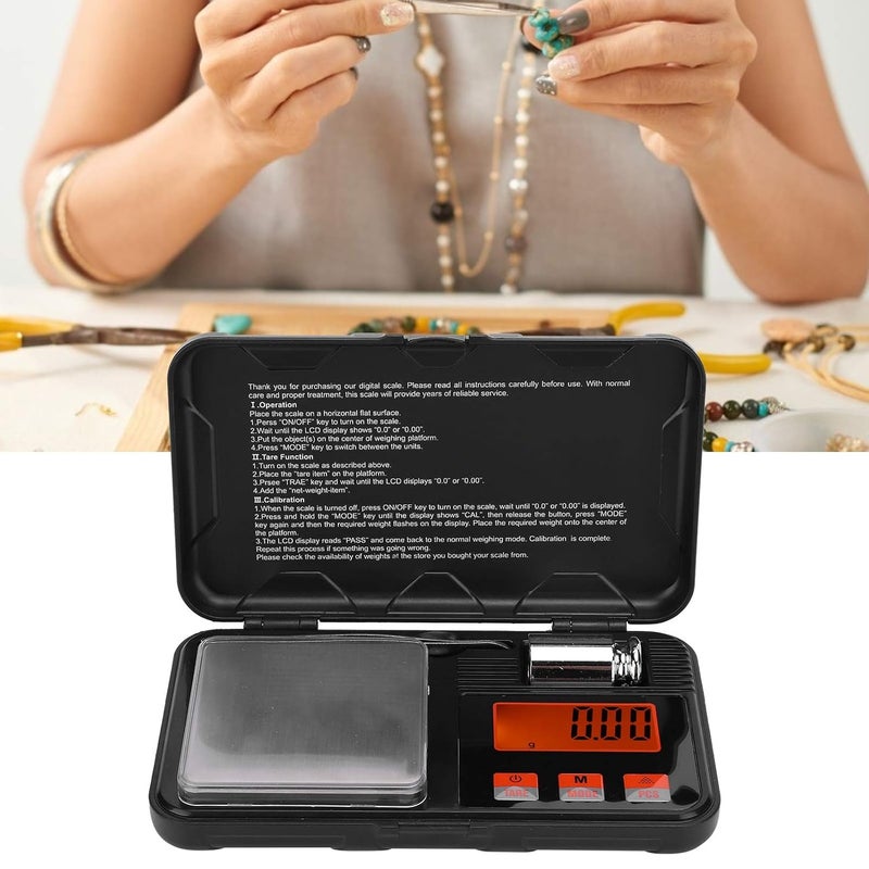 Baxnore Mini Scale, ABS Electronic Scale, 0.01g Accuracy Portable Measuring Scale, Small Pocket Digital Scale for Spices Measuring Tool - Image 4