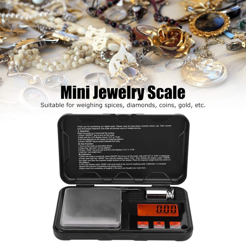 Baxnore Mini Scale, ABS Electronic Scale, 0.01g Accuracy Portable Measuring Scale, Small Pocket Digital Scale for Spices Measuring Tool - Image 2