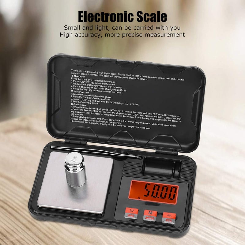 Baxnore Mini Scale, ABS Electronic Scale, 0.01g Accuracy Portable Measuring Scale, Small Pocket Digital Scale for Spices Measuring Tool - Image 3