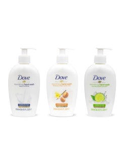 Unilever Dove, Nourishing Hand Wash Variety of 3 (Deeply Nourishing, Shea Butter & Warm Vanilla, Cucumber & Green Tea) - 250 ML (8.45 FL OZ) - International Version…  - Image 1