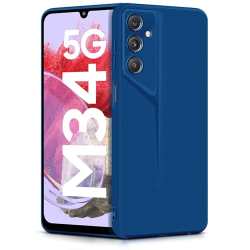 WOW IMAGINE Slim Back Cover for Samsung Galaxy M34 5G | Galaxy F34 5G | Blade Series Ultra Thin Case with Lightweight Design | Camera Protection | Soft Matte Silicone Flexible Mobile Case - Blue - Image 1