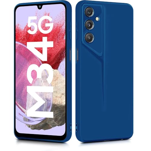 WOW IMAGINE Slim Back Cover for Samsung Galaxy M34 5G | Galaxy F34 5G | Blade Series Ultra Thin Case with Lightweight Design | Camera Protection | Soft Matte Silicone Flexible Mobile Case - Blue - Image 2