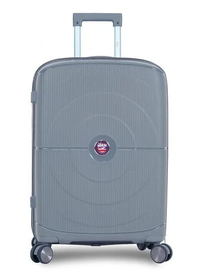MNUK PREMIO 28inch Luggage| Polypropylene (PP) Hardside Luggage Trolley|Double 360° 4 Wheeler| Large-28 Inch|Grey