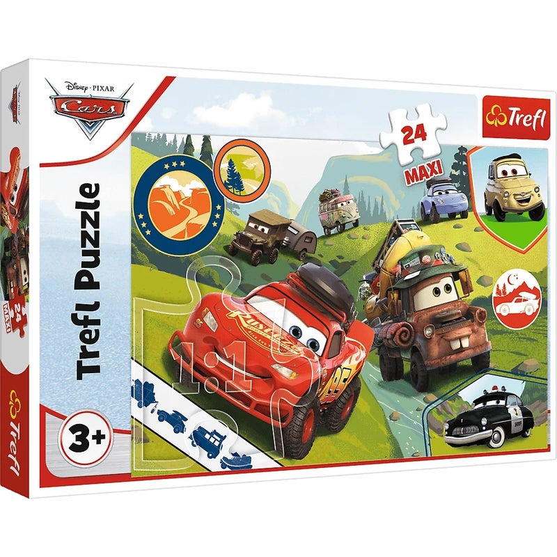Trefl - Disney Cars 3 Happy Cars Maxi Puzzle 24 Pieces - 14352 - Image 1