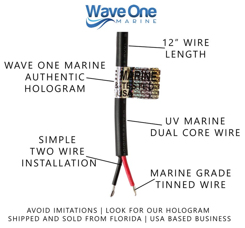 Wave One Marine Hi-Lumen LED Spreader Light | IP68 Waterproof Boat Deck Flood Beam | Bright 2000+ Lumen Output for Night Fishing (Black Housing) - Image 4