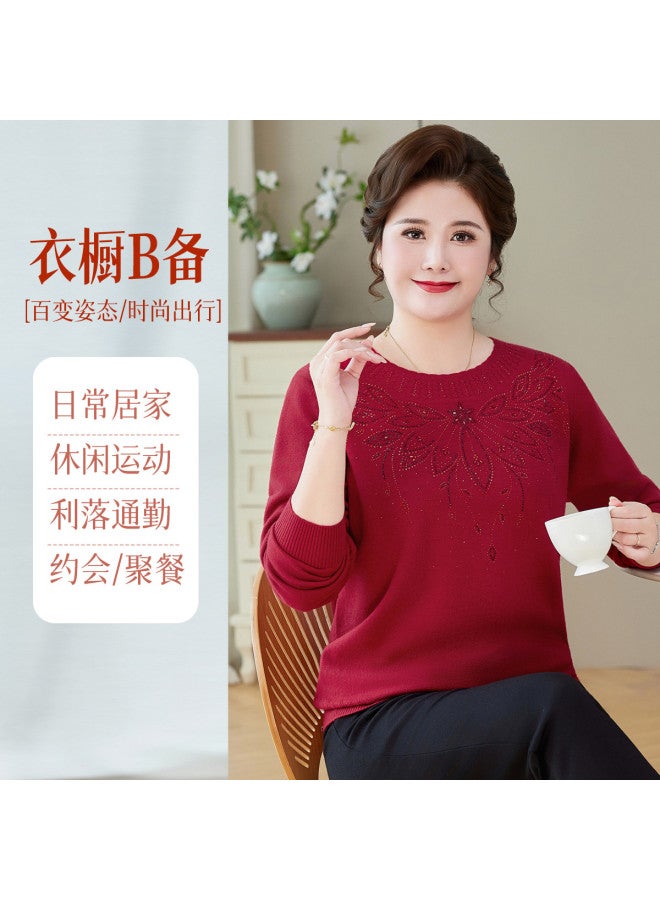 Tucano 260 رطل يمكن أن ترتدي ملابس الأم ذات الحجم الكبير والضخم بلوزة قميص قاعدي محبوك للنساء ملابس داخلية أنيقة سويتر علوي في الربيع والخريف - Image 5