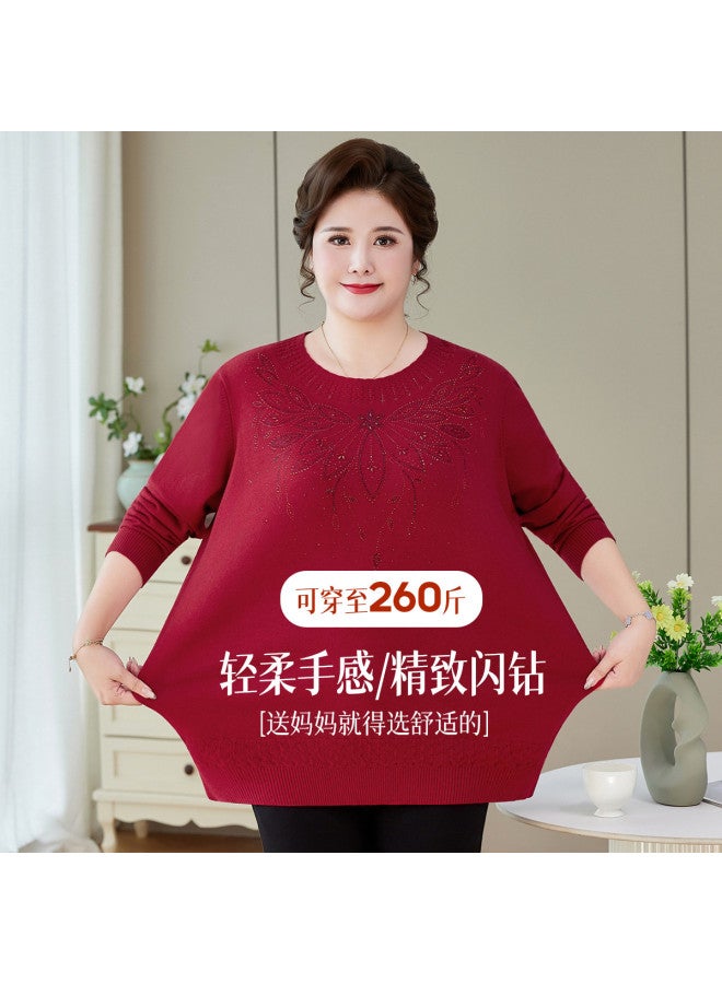 Tucano 260 رطل يمكن أن ترتدي ملابس الأم ذات الحجم الكبير والضخم بلوزة قميص قاعدي محبوك للنساء ملابس داخلية أنيقة سويتر علوي في الربيع والخريف - Image 2