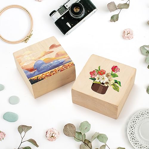 PONGJA 2 Pcs Basswood Carving Blocks, 4 x 4 x 2 inch Whittling Bass Wood Blocks Kit, Carving Soft Wooden Block for Beginners and Professional Artists DIY Wood Carving Crafts - Image 5