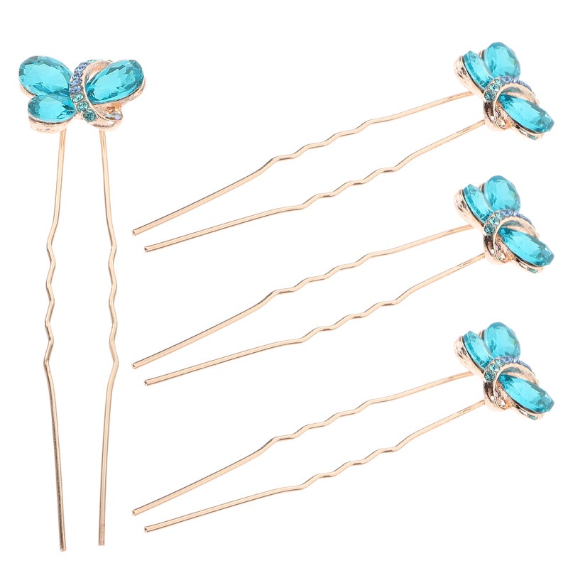 4pcs Bridal Hairpins Rhinestone Hairpins U Type Hair Accessories for Brides Bridesmaid - Image 1