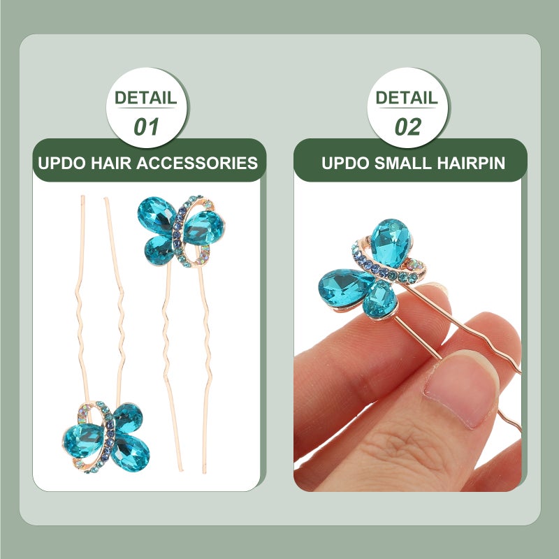 4pcs Bridal Hairpins Rhinestone Hairpins U Type Hair Accessories for Brides Bridesmaid - Image 3