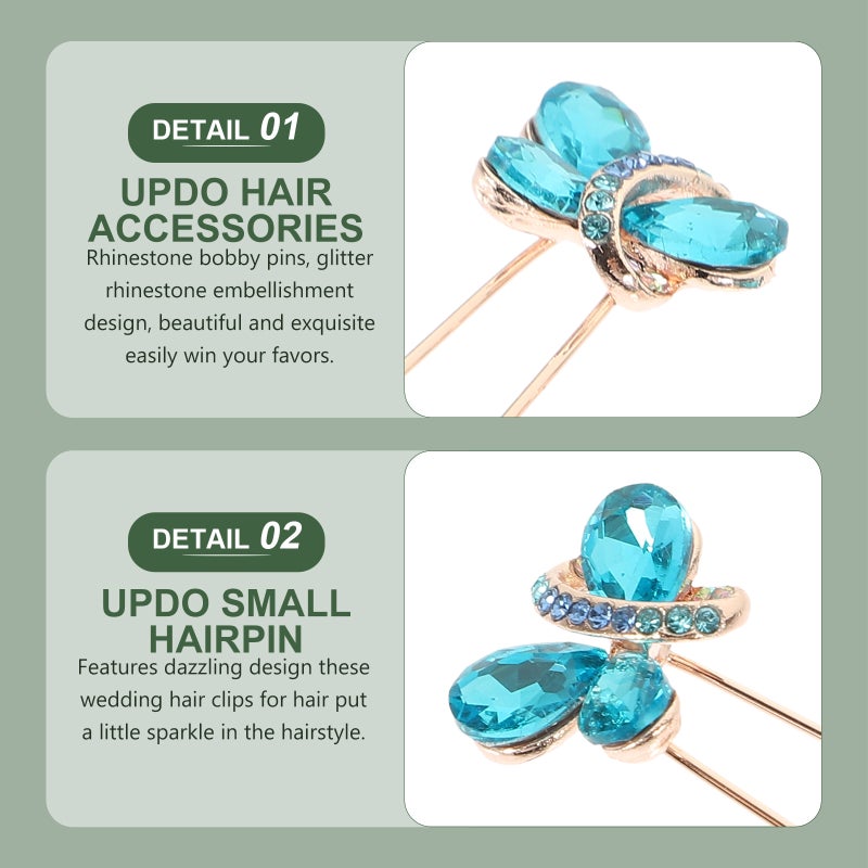 4pcs Bridal Hairpins Rhinestone Hairpins U Type Hair Accessories for Brides Bridesmaid - Image 4
