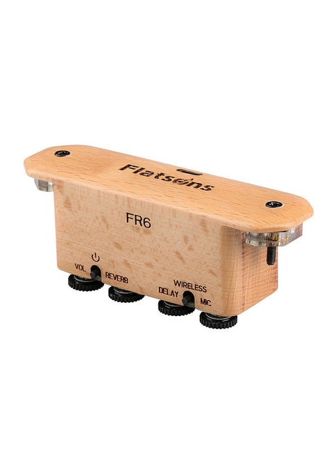 Fr6 Bt Resonance Pickup Guitar Soundhole Clip-On Rechargeable Pickup With Reverberation/ Delay Effect, Acoustic Coverage Enhancer, Integrated Drum Machine Rhythm For Singing