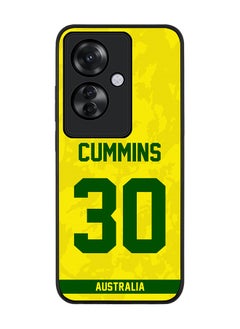 Stylizedd Rugged Black edge case for Oppo Reno11 F / Oppo F25 Pro 5G, Slim fit Flexible Anti Drop Thin Cover - Team Australia Pat Cummins, Jersey No 30  - Image 1