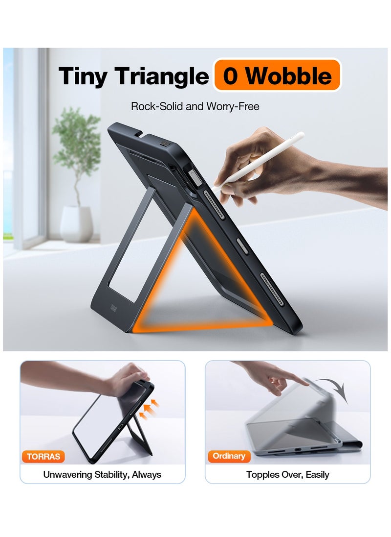 TORRAS - Ostand for iPad Air 5th Generation Case/iPad Air 4 Case/iPad Pro 11-inch Case with Pencil Holder, Adjustable Dual Stand, All-Angle Viewing, Protective Cover 10.9 inch 2024, Translucent Black - Image 1