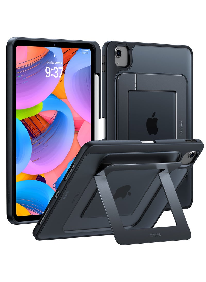 TORRAS Ostand for iPad Air 5th Generation Case/iPad Air 4 Case/iPad Pro 11-inch Case with Pencil Holder, Adjustable Dual Stand, All-Angle Viewing, Protective Cover 10.9 inch 2024, Translucent Black  - Image 4
