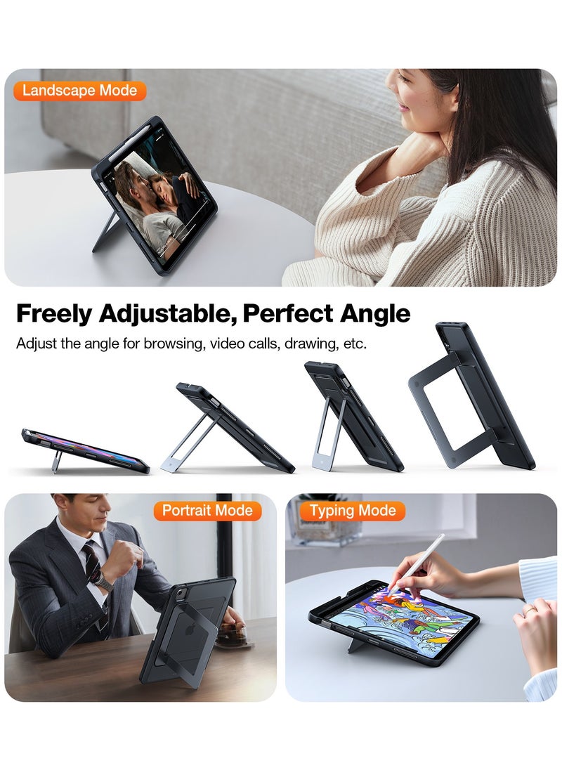 TORRAS - Ostand for iPad Air 5th Generation Case/iPad Air 4 Case/iPad Pro 11-inch Case with Pencil Holder, Adjustable Dual Stand, All-Angle Viewing, Protective Cover 10.9 inch 2024, Translucent Black - Image 1