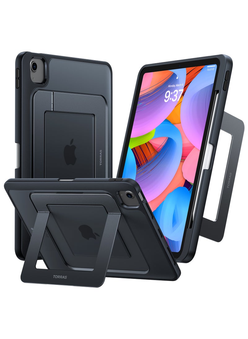 TORRAS Ostand for iPad Air 5th Generation Case/iPad Air 4 Case/iPad Pro 11-inch Case with Pencil Holder, Adjustable Dual Stand, All-Angle Viewing, Protective Cover 10.9 inch 2024, Translucent Black  - Image 3