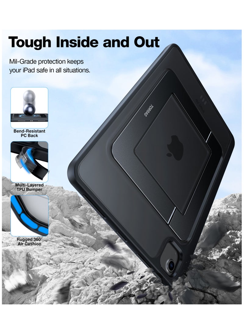 TORRAS - Ostand for iPad Air 5th Generation Case/iPad Air 4 Case/iPad Pro 11-inch Case with Pencil Holder, Adjustable Dual Stand, All-Angle Viewing, Protective Cover 10.9 inch 2024, Translucent Black - Image 1