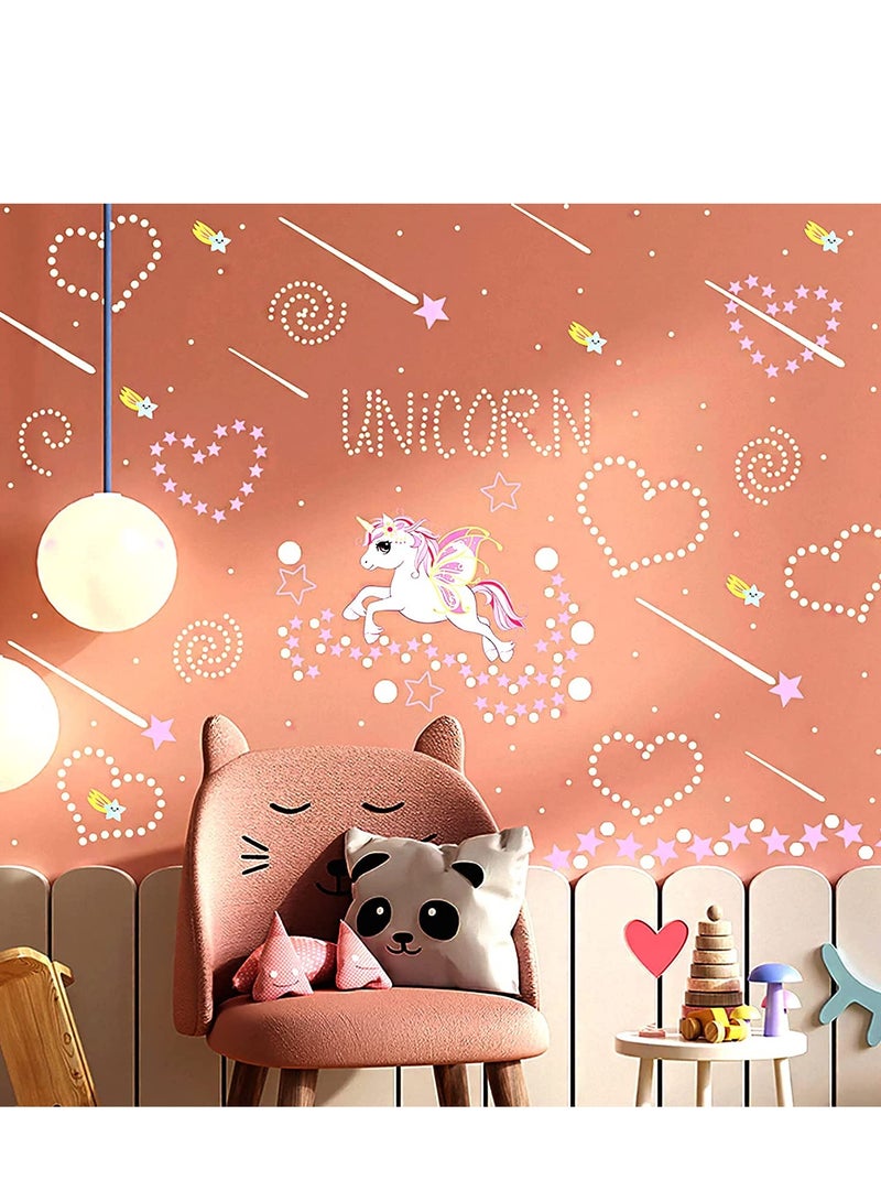 KASTWAVE Glowing Unicorn Stickers for Ceiling Decor, Colorful Wall Decals Decor for Kids Girls Boys Bedroom, 1 Set  - Image 5